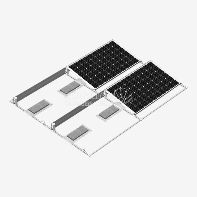 Flachdach-Solarmontagesystem mit Ballast (einseitig)