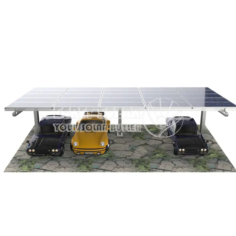 Einzelpost -Solar -Carport -System