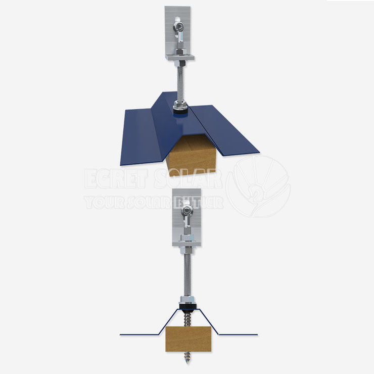 Solar-L-Fuß-Stockschraube für Well- oder Trapezblech